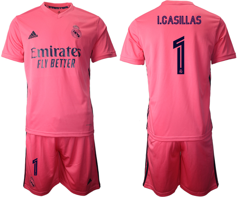 Men 2020-2021 club Real Madrid away #1 pink Soccer Jerseys->real madrid jersey->Soccer Club Jersey